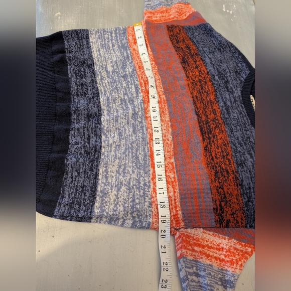 Aritzia TNA Blue /Orange Striper Crewneck Sweater Size XXS - Picture 4 of 10